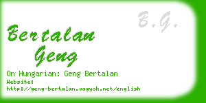 bertalan geng business card